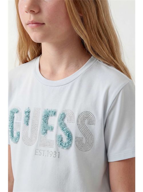 T-shirt con logo di strass GUESS | J6GI07K6YW4/A70N